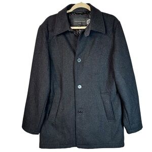 Greenlander Wool Overcoat Medium Business Career Button Classic Formal Dressy